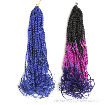 pre-twist loop 22inch 30strands 100gram heat resistant synthetic senegalese twist crochet braid hair